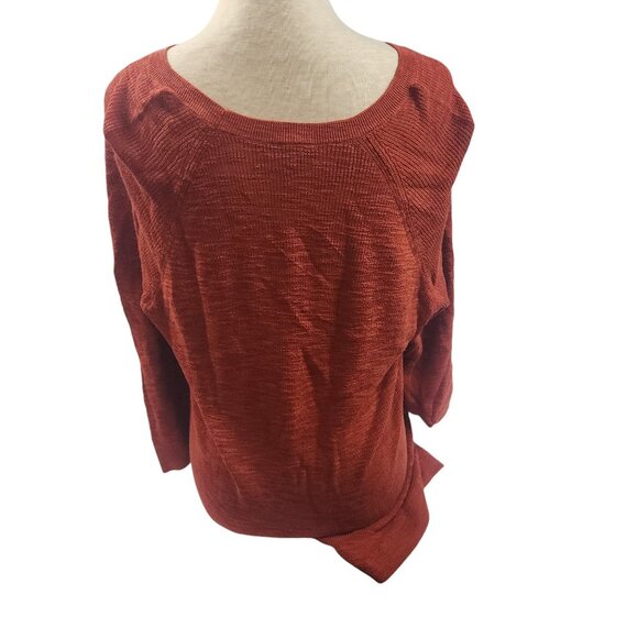 Torrid Rust Red 3/4 Sleeve Sweater With Keyhole Neck Womens Size 1 - Picture 3 of 7